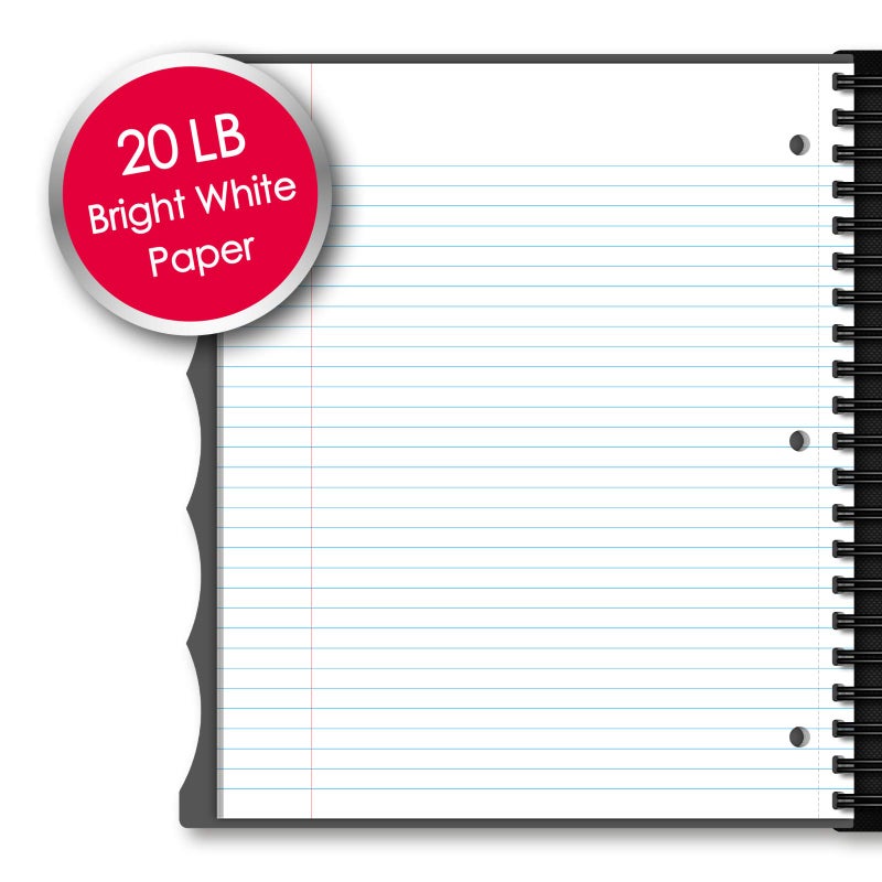 iScholar IQ+ iScholar 5-Subject Poly Cover Wirebound Notebook, College Ruled, 11 x 8.5 Inch Sheet Size, 200 Sheets, Orange (59906-OR) - Image 4